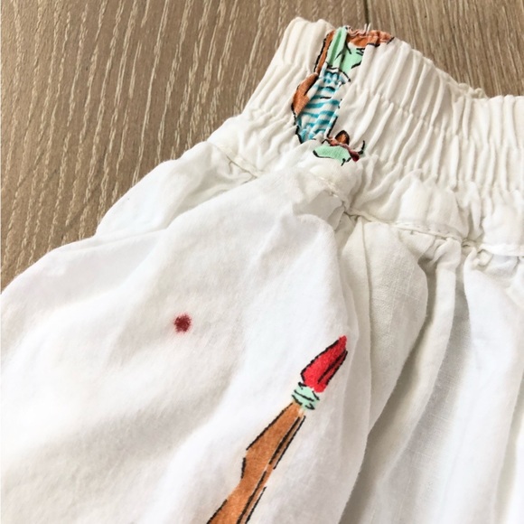 NAF NAF Paris Vintage Made in France Exercise Print Gathered Mini Skirt - Picture 4 of 10